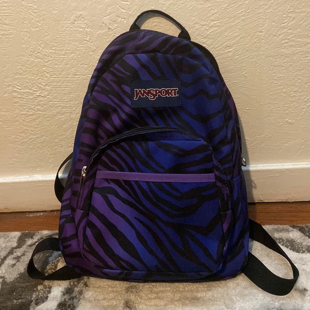 Purple Zebra Mini Jansport Backpack